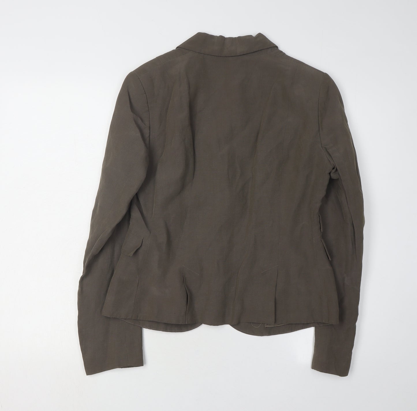 Jigsaw Women's Brown Silk-Linen Blazer, Size 12