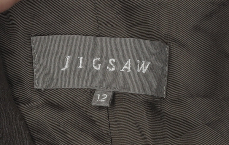 Jigsaw Women's Brown Silk-Linen Blazer, Size 12