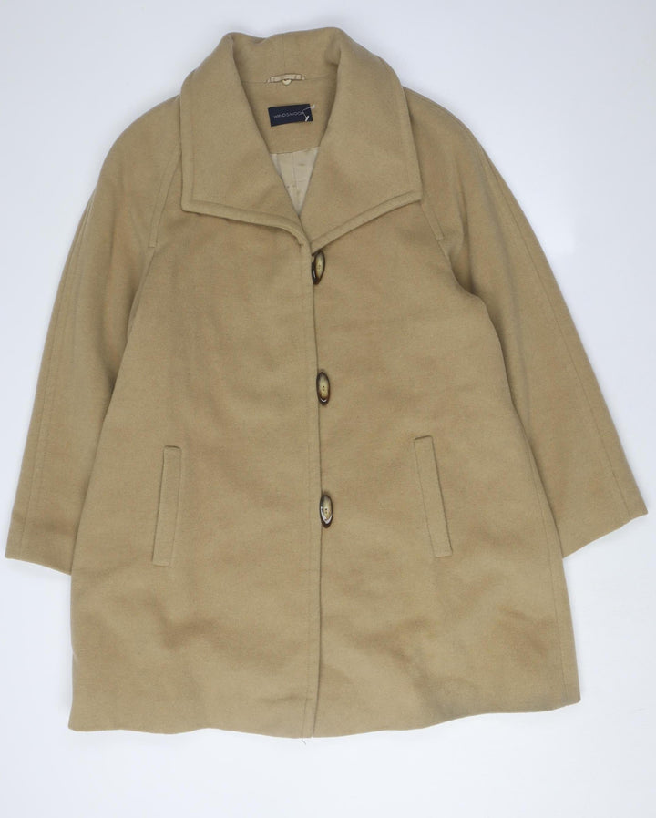 Windsmoor Women's Beige Coat Size 12 Lined Wool Blend