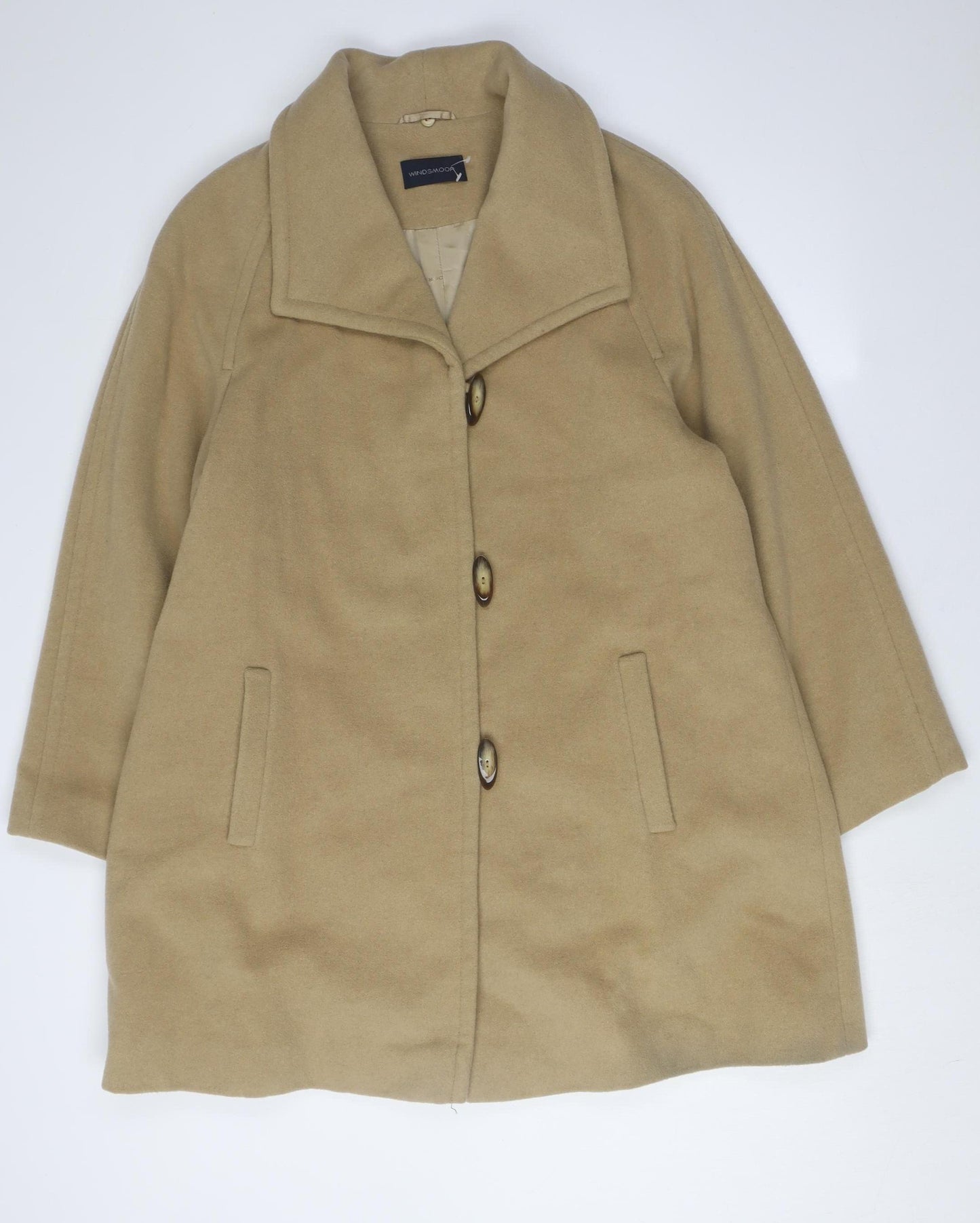 Windsmoor Women's Beige Coat Size 12 Lined Wool Blend