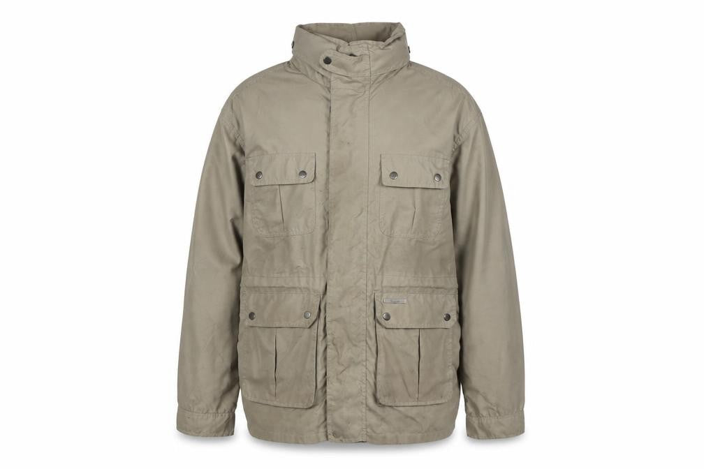 Front view of Champion Men's Beige Military Jacket, size L