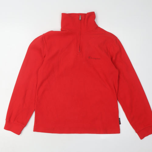 Champion Boys Red Fleece 1/2 Zip Sweatshirt 11-12 Years