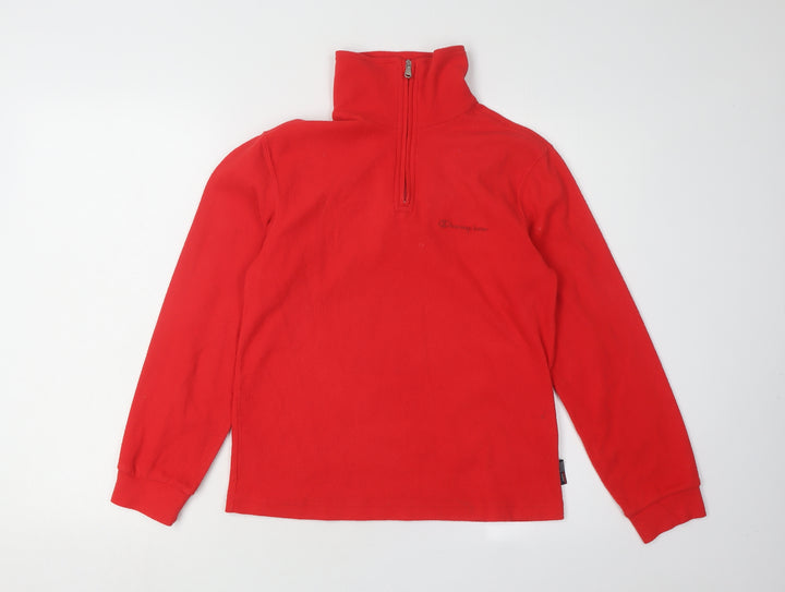 Champion Boys Red Fleece 1/2 Zip Sweatshirt 11-12 Years