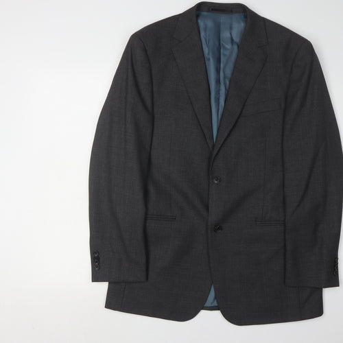 T.M. Lewin Men's Grey Wool Blazer 40R Regular Fit
