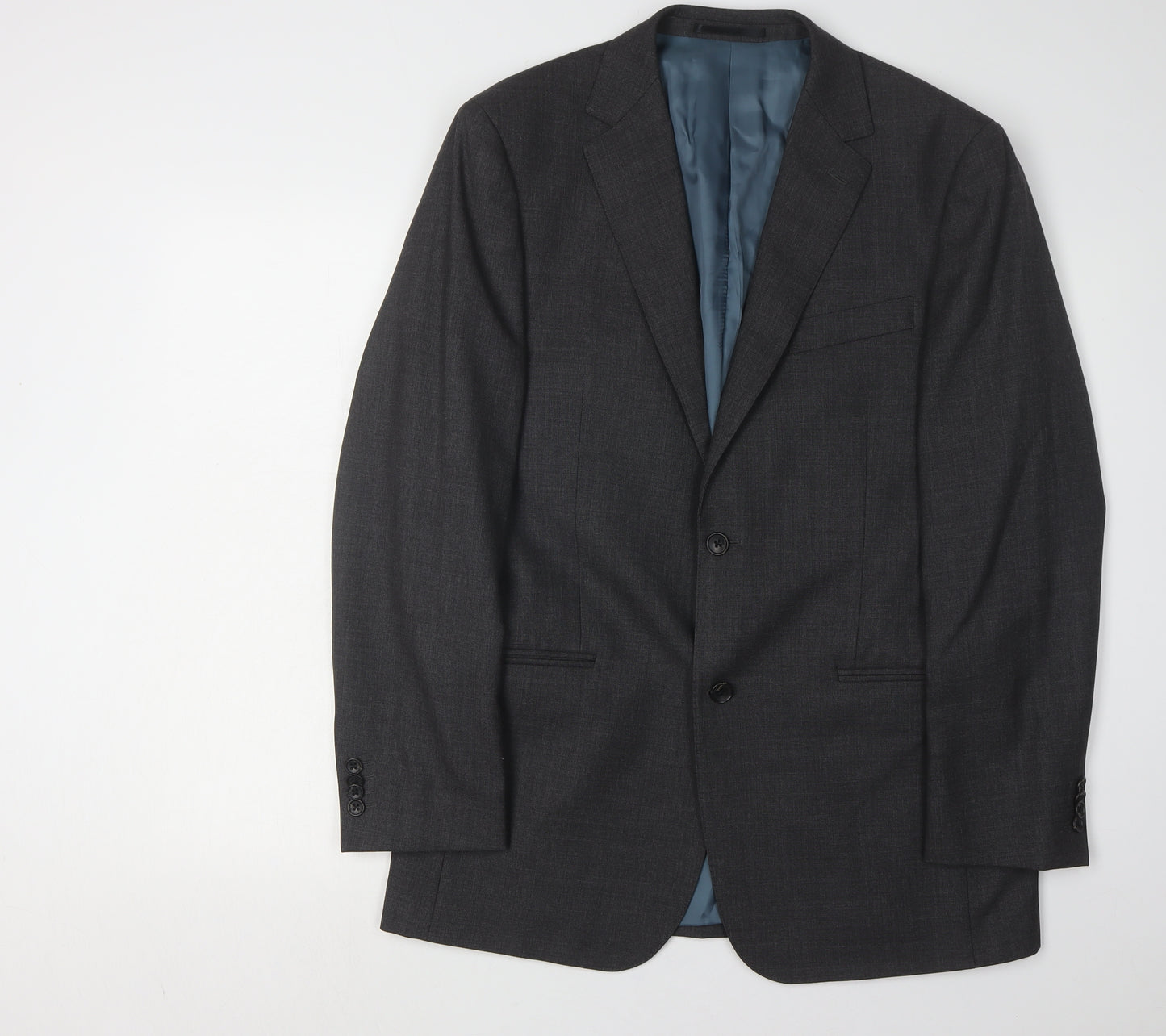 T.M. Lewin Men's Grey Wool Blazer 40R Regular Fit