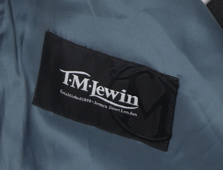 T.M. Lewin Men's Grey Wool Blazer 40R Regular Fit