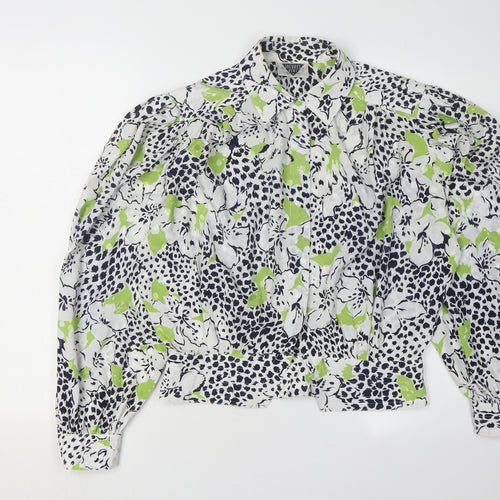 Jacques Vert Floral Blouse, Women's Size 12, Collared, Long Sleeve