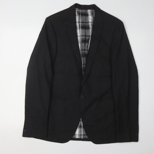 White Label Men's Black Long Blazer 40 L