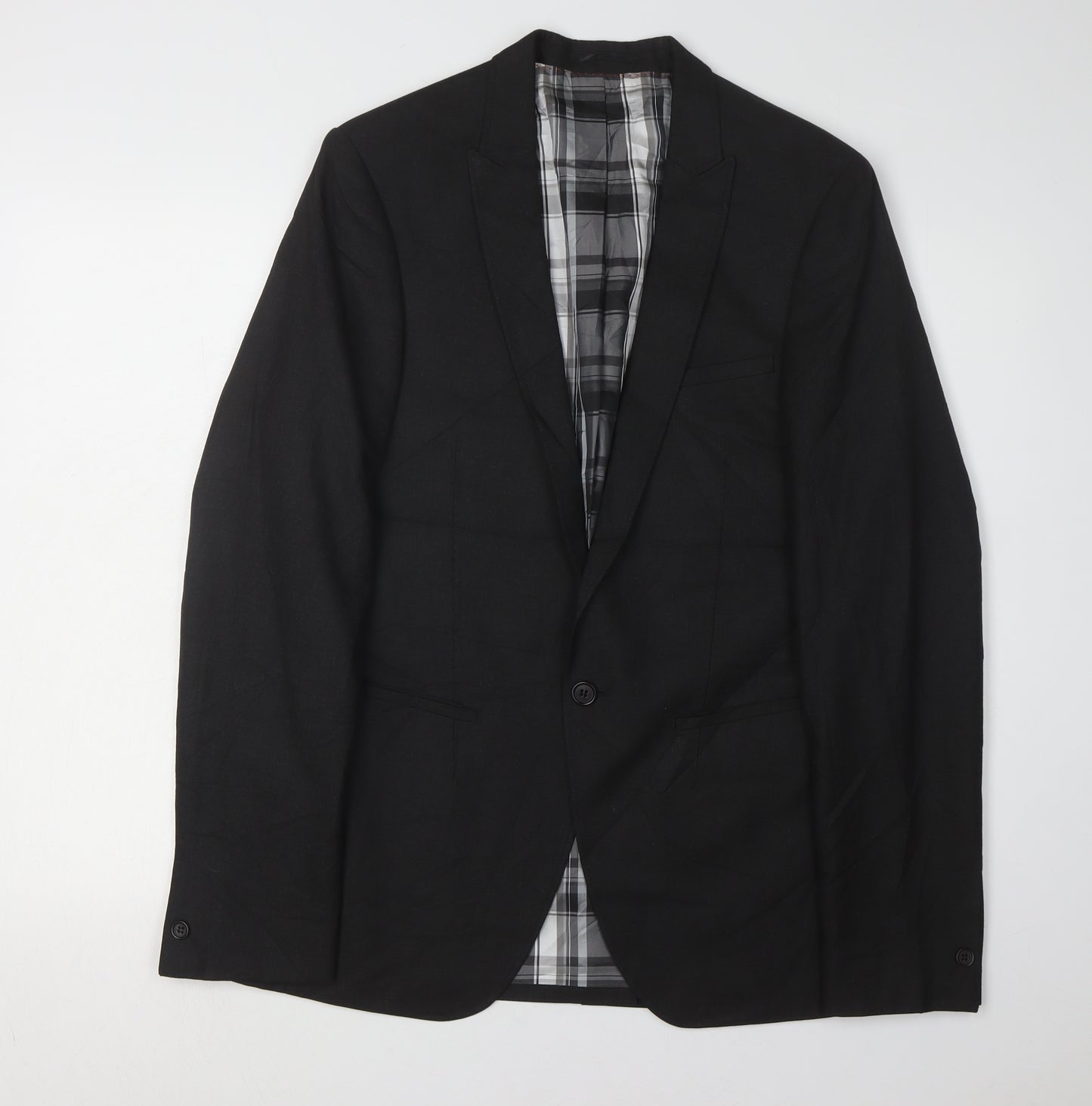 White Label Men's Black Long Blazer 40 L