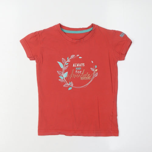 Regatta Girls Red Adventure Graphic T-Shirt 5-6 Years