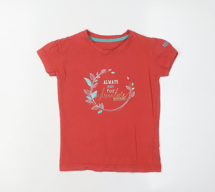 Regatta Girls Red Adventure Graphic T-Shirt 5-6 Years