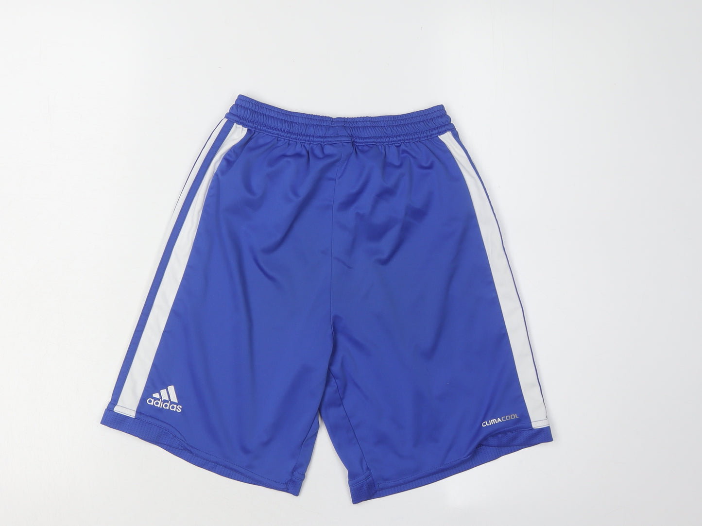Adidas Boys Blue Athletic Shorts with Elastic Waist