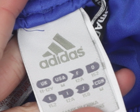 Adidas Boys Blue Athletic Shorts with Elastic Waist