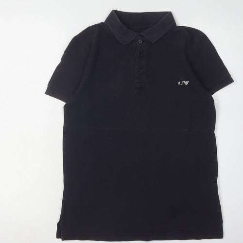 Armani Jeans Unisex Polo Black M Casual Short Sleeve