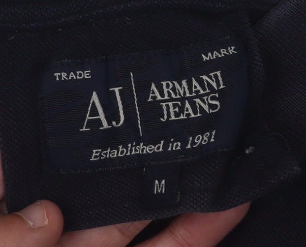 Armani Jeans Unisex Polo Black M Casual Short Sleeve