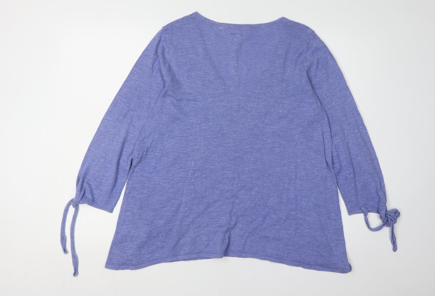 Fat Face Women's Blue V-Neck Pullover Jumper Size 14