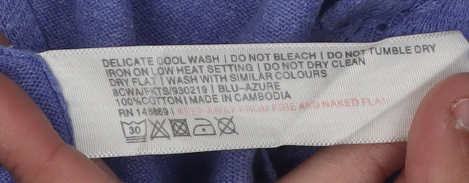 Fat Face Women's Blue V-Neck Pullover Jumper Size 14