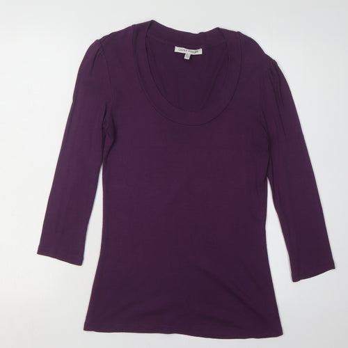 Laura Ashley Women's Purple Basic T-Shirt Size 12