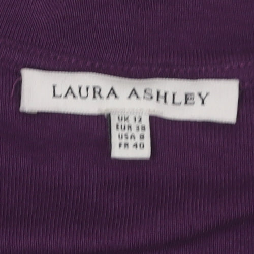 Laura Ashley Women's Purple Basic T-Shirt Size 12
