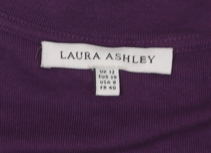 Laura Ashley Women's Purple Basic T-Shirt Size 12