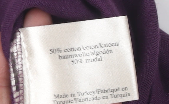 Laura Ashley Women's Purple Basic T-Shirt Size 12