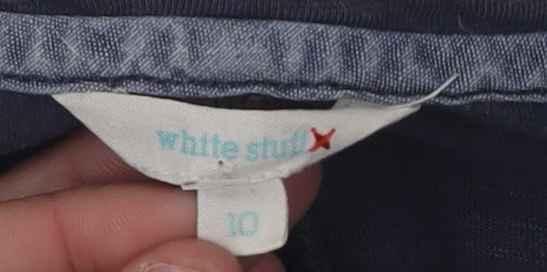 White Stuff Women's Blue Size 10 3/4 Sleeve Dress