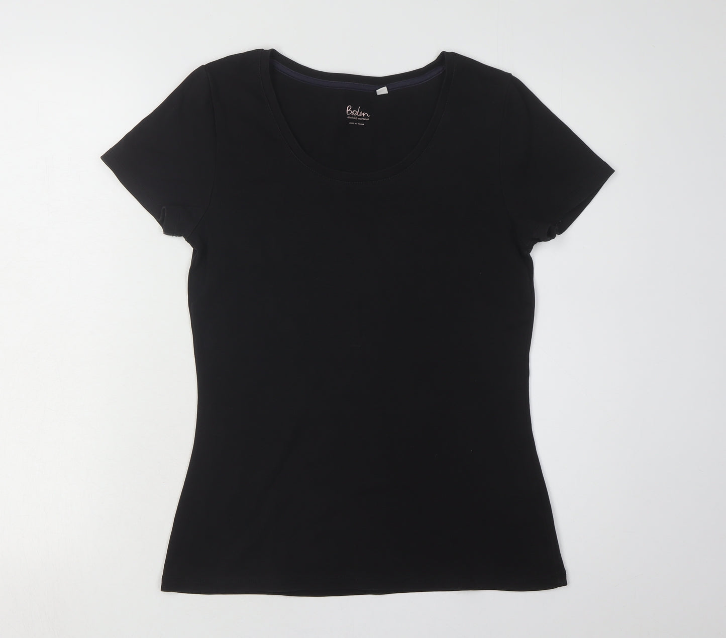 Boden Women's Black Round Neck T-Shirt - Medium