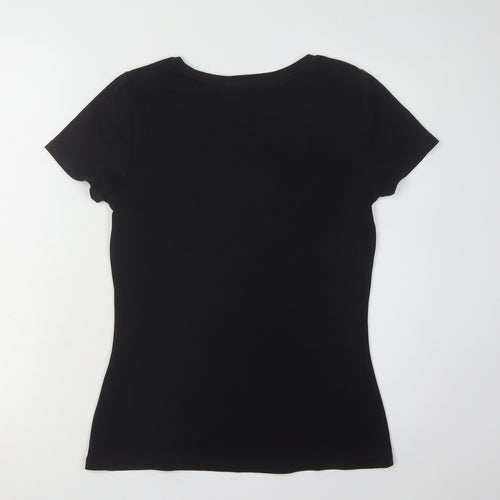 Boden Women's Black Round Neck T-Shirt - Medium