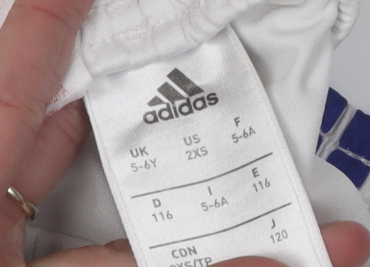 Adidas Boys' White Athletic Shorts 5-6 Years Football