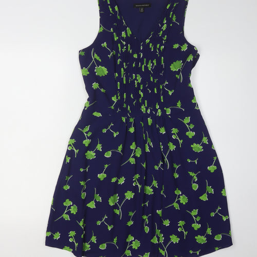 Banana Republic Women's Blue Floral A-Line Petite Dress