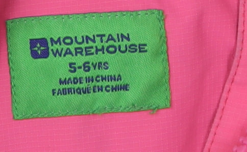 Mountain Warehouse Girls Pink Rain Coat - 5-6 Years