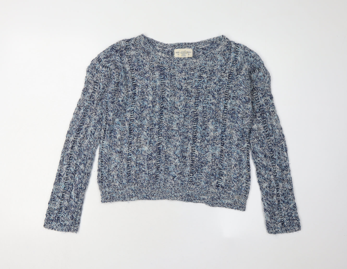 Ralph Lauren Women's Blue Pullover S Cable-Knit Jumper