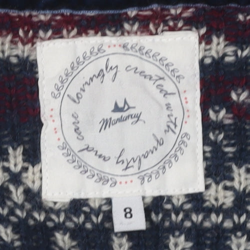 Mantaray Women’s Grey Fair Isle Hooded Cardigan Size 8