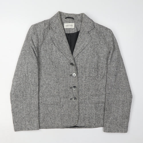 Eastex Women's Grey Blazer, Regular Size 10, Single-Breasted