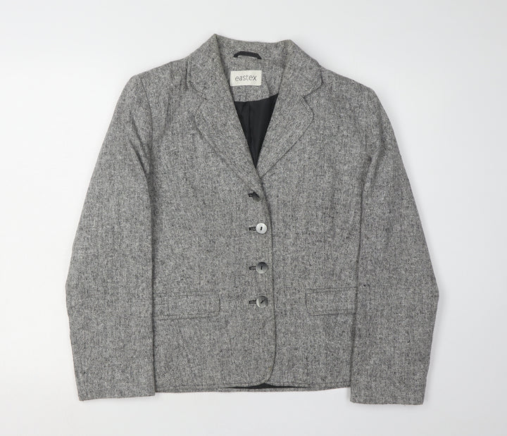 Eastex Women's Grey Blazer, Regular Size 10, Single-Breasted