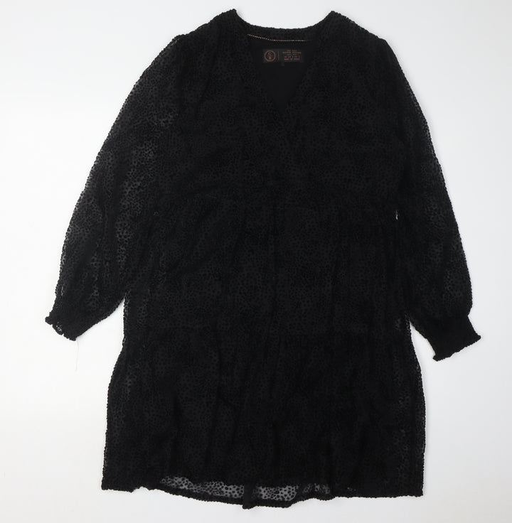 Fat Face Women’s Black Animal Print Dress Size 10