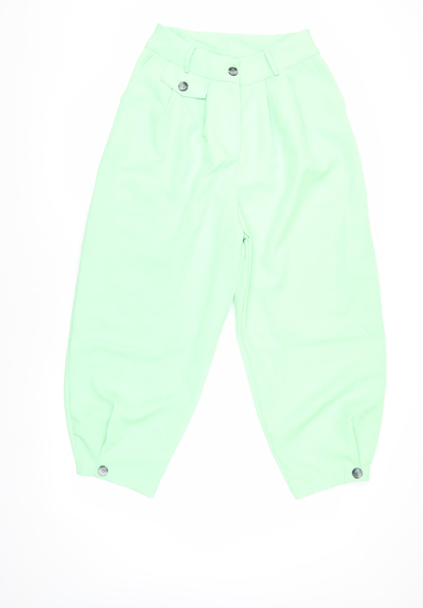 New Favori Women's Green Pleated Trousers Medium