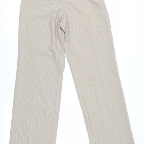 River Island Women's Beige Pinstripe Trousers, Size 8