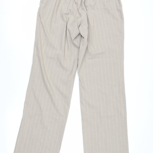 River Island Women's Beige Pinstripe Trousers, Size 8