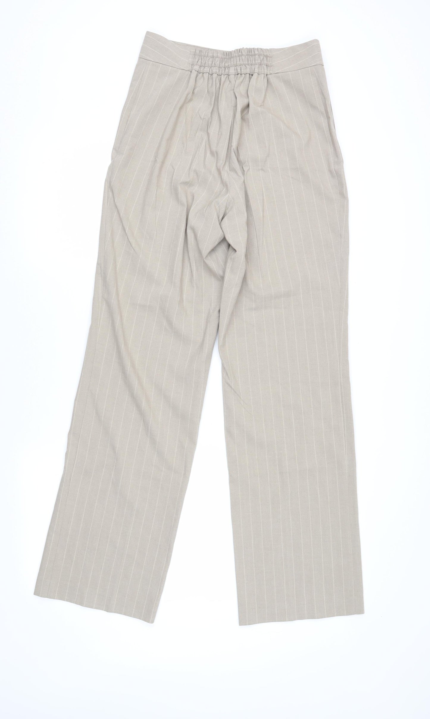 River Island Women's Beige Pinstripe Trousers, Size 8