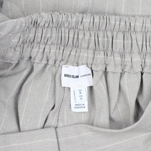 River Island Women's Beige Pinstripe Trousers, Size 8
