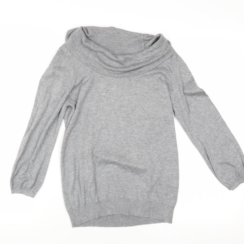 Marks and Spencer Women's Grey Cowl Neck Pullover Jumper