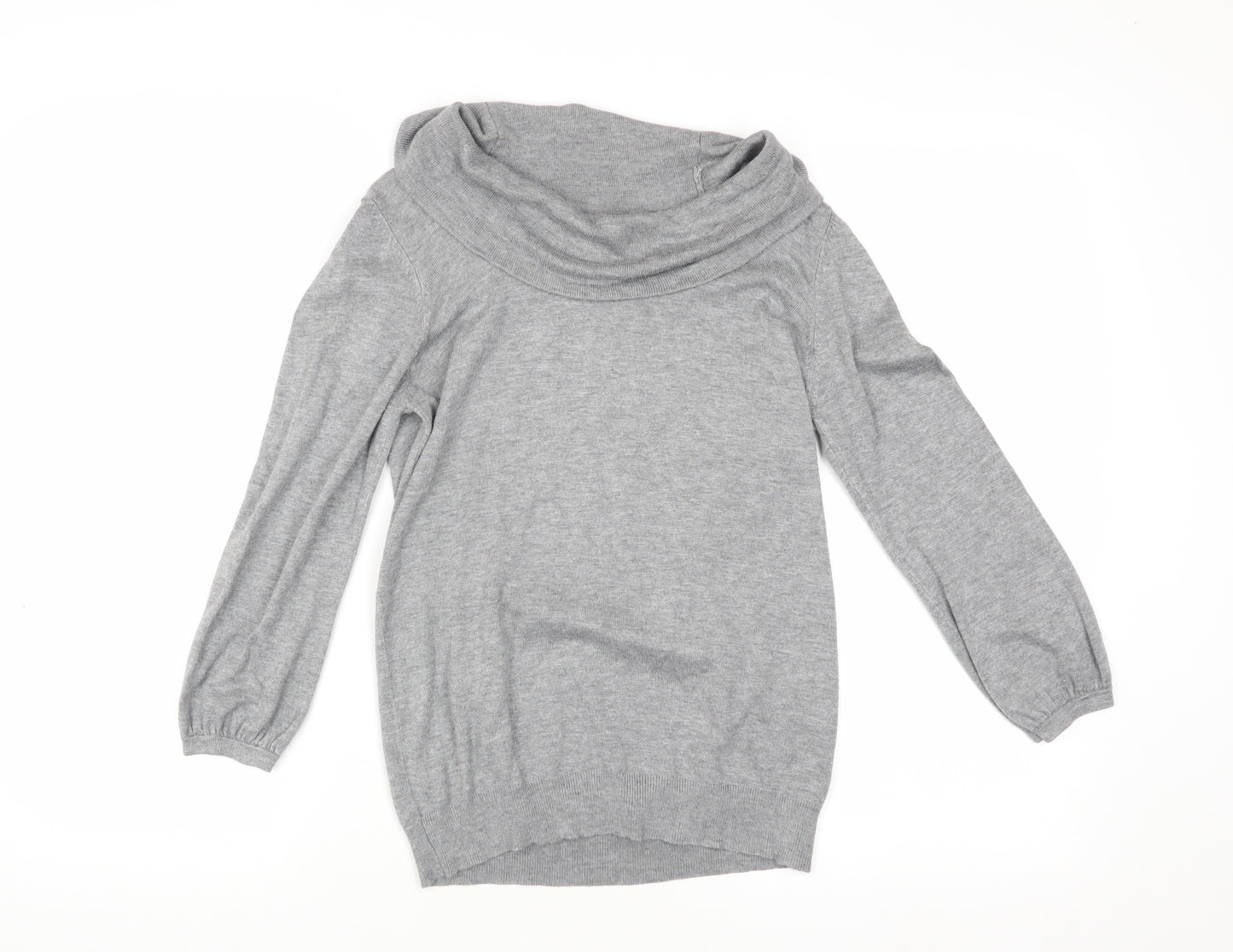 Marks and Spencer Women's Grey Cowl Neck Pullover Jumper