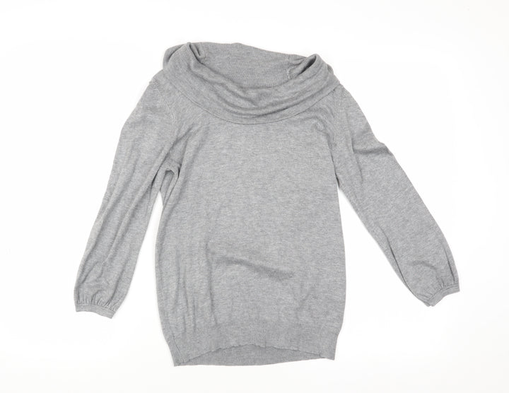 Marks and Spencer Women's Grey Cowl Neck Pullover Jumper