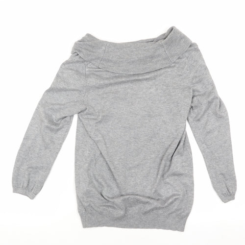 Marks and Spencer Women's Grey Cowl Neck Pullover Jumper