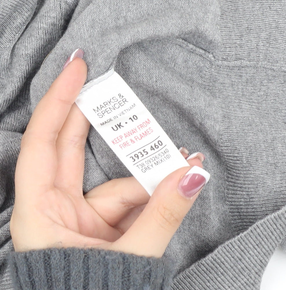 Marks and Spencer Women's Grey Cowl Neck Pullover Jumper