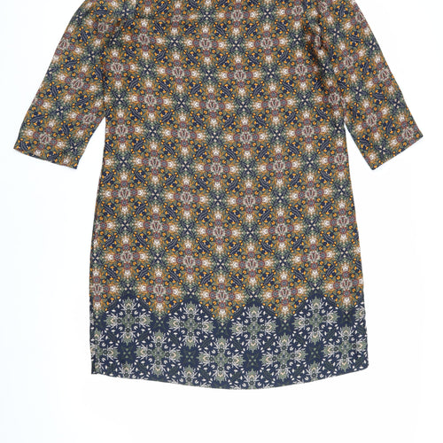 Laura Clement Geometric Women's 3/4 Sleeve Shift Dress, Size 12