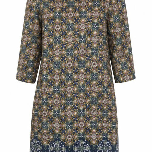 Laura Clement Geometric Women's 3/4 Sleeve Shift Dress, Size 12