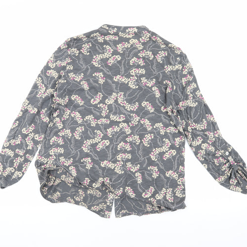 White Stuff Women's Grey Floral Long Sleeve Blouse