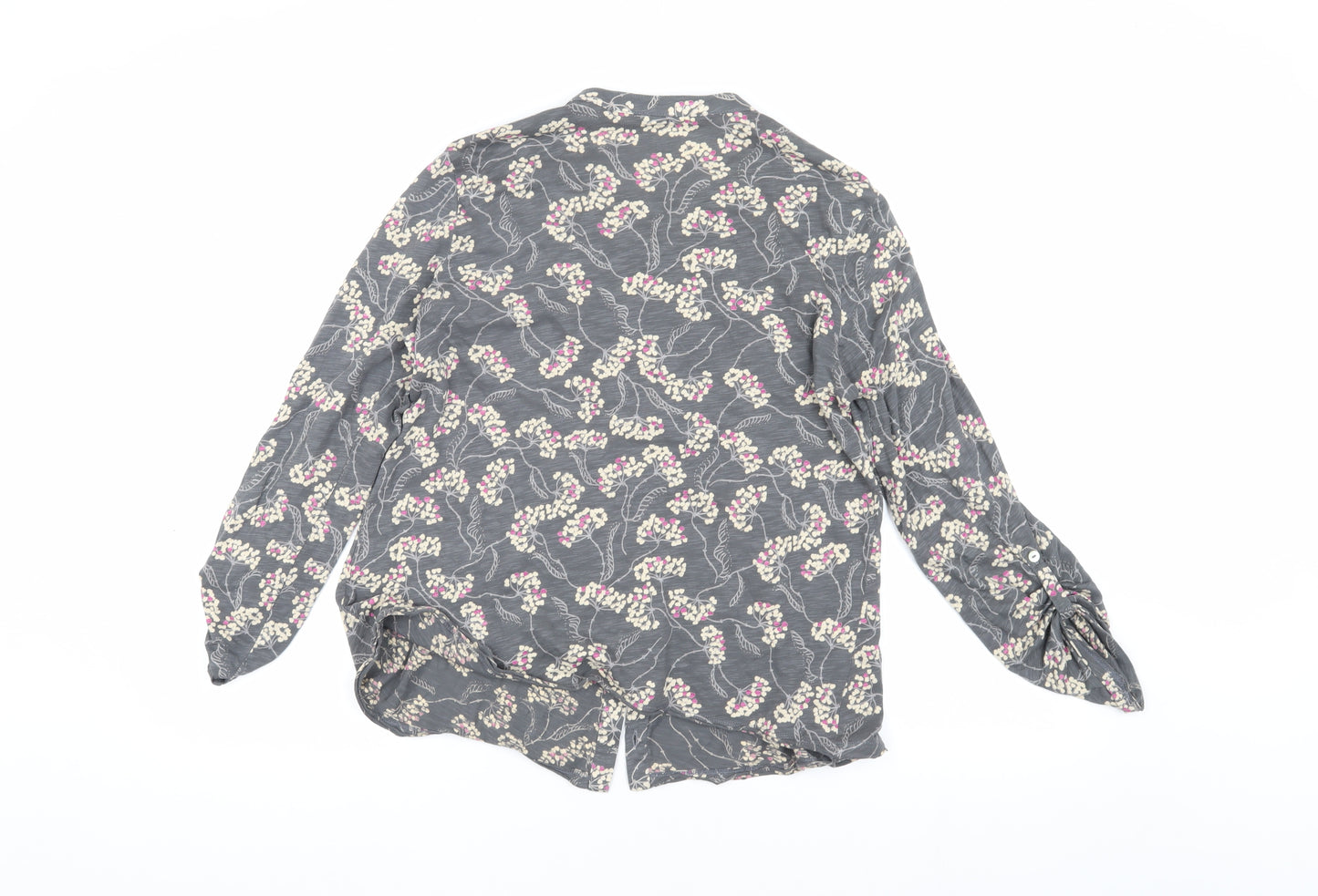 White Stuff Women's Grey Floral Long Sleeve Blouse